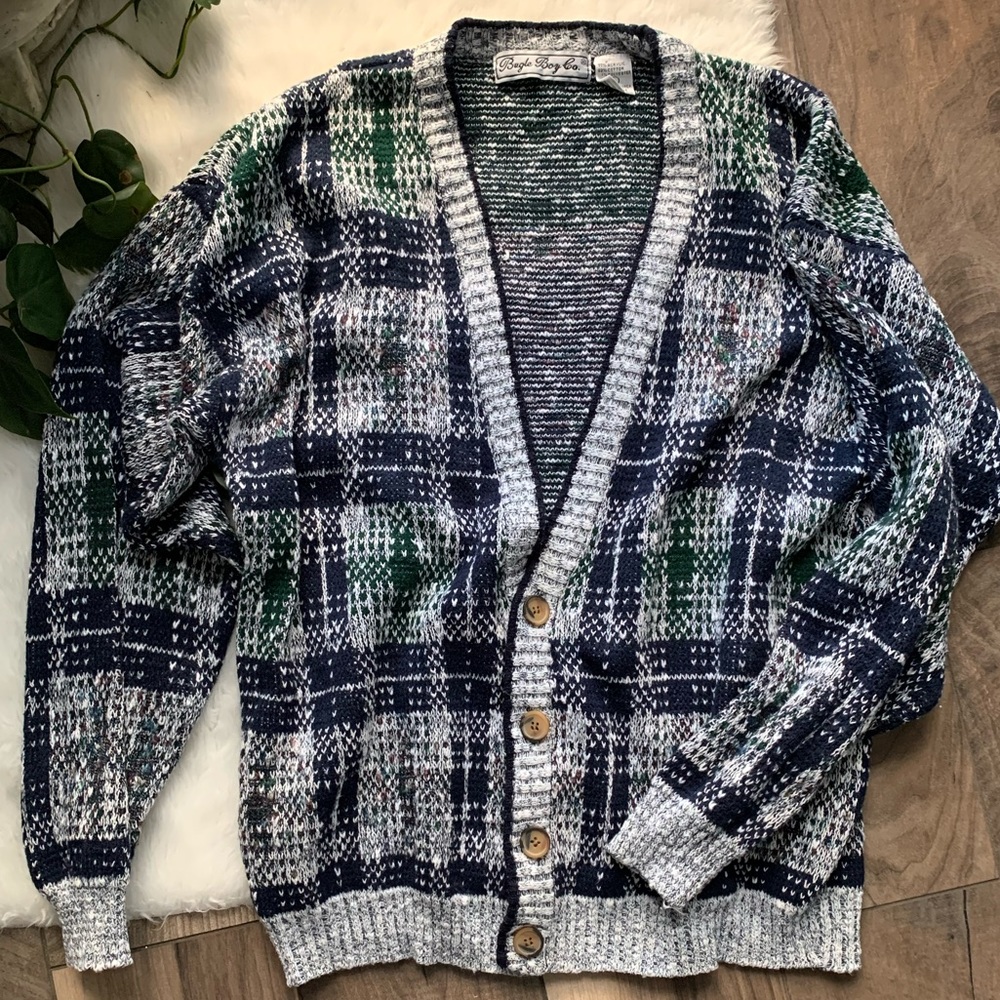 Vintage 80’s 90’s Bugle boy Cardigan Sweater SZL